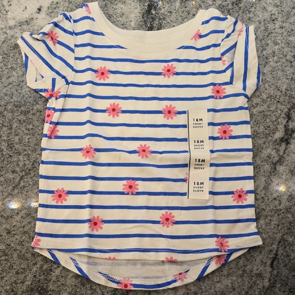 Cat & Jack Other - Cat & Jack Toddler Girls Striped Floral T Shirt